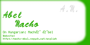 abel macho business card